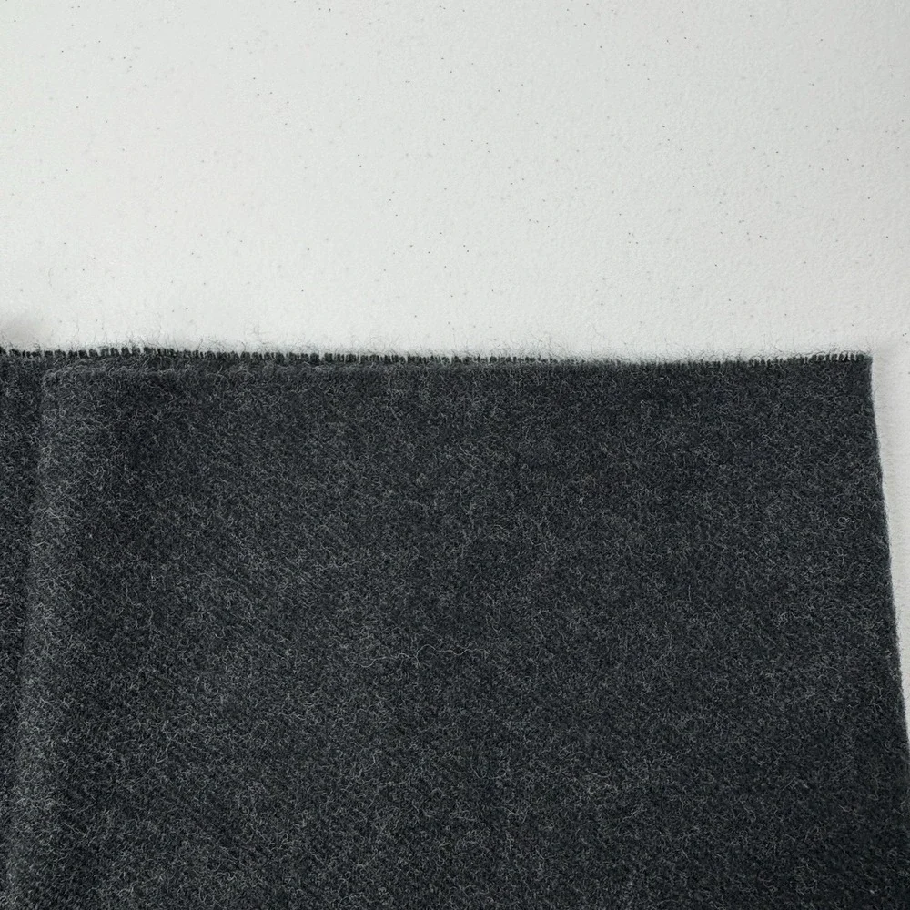 Vintage 100% Cashmere Winter Scarf Gray Fringe Raw Hem Made In Scotland Luxury